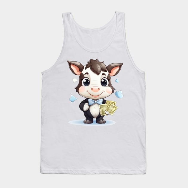 Cash cow holding money in his hand Tank Top by MilkyBerry